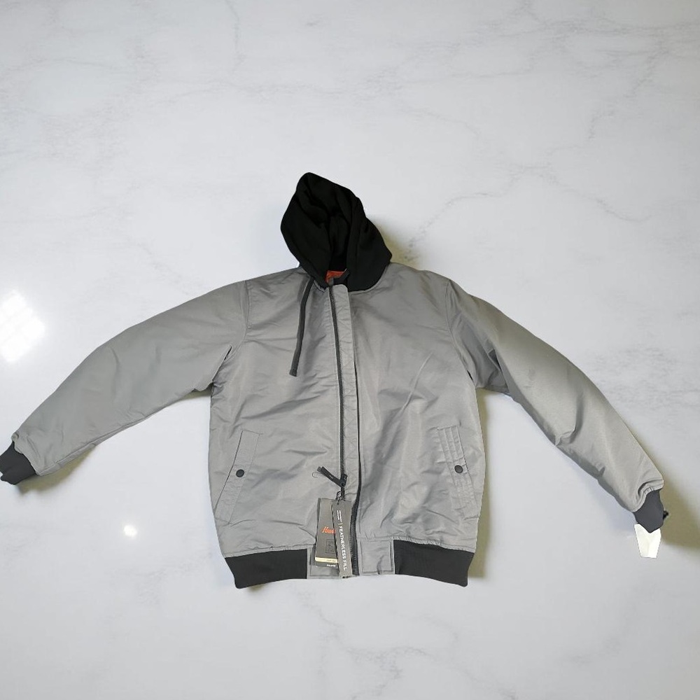 Hawke & Co Gray Jacket with Black Hood